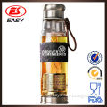 EG300 New design eco friendly knight cloth cover glass water bottle with stainless lid and ring